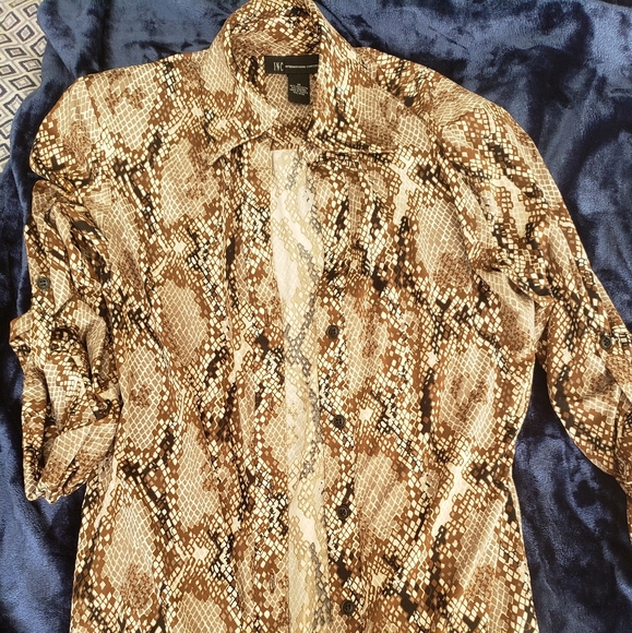 Brown and tan button up dress - Picture 4 of 4